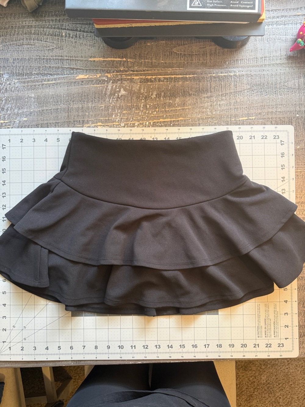 Shasa Black Tiered Ruffle Mini Skirt